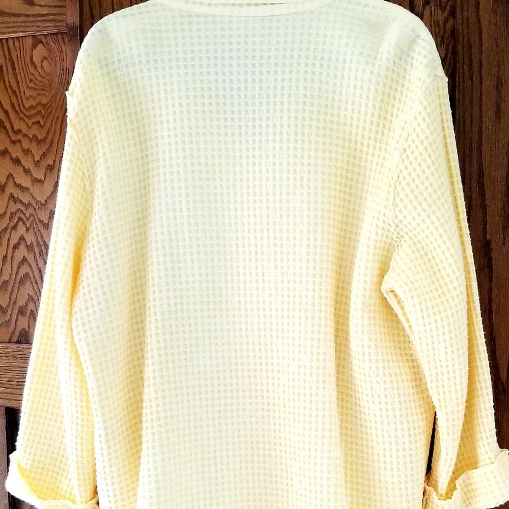 Focus Waffle-Weave Yellow Top/Jacket - Picture 2 of 4